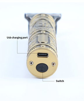 Máquina de Cortar Cabello Retro USB – Edición Dorada